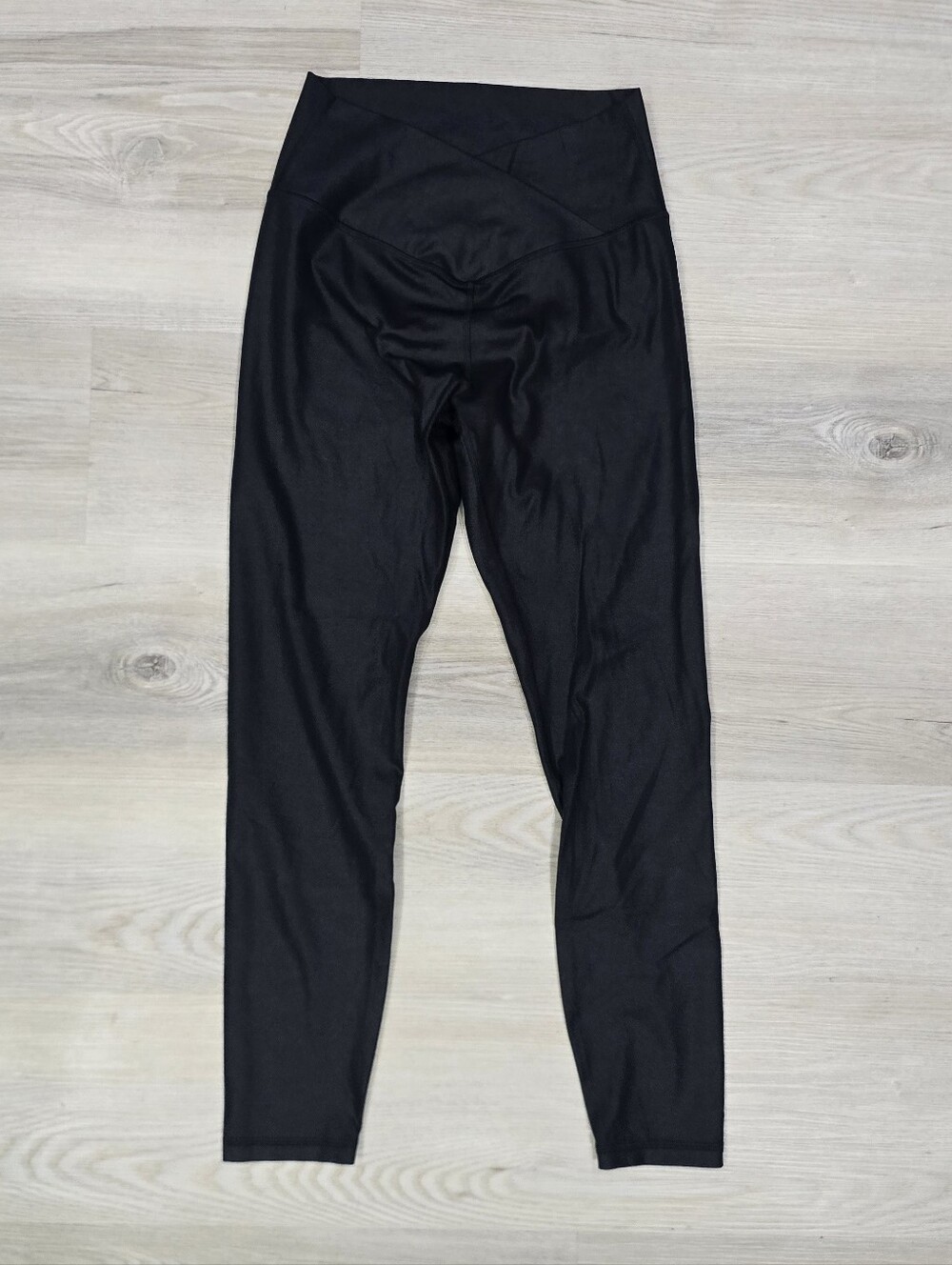 Crz Yoga Cross Waist Crackled Black Leggings Size M